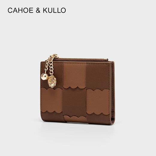 Cahoe Kullo Offizielle Website offizielle Brieftasche für Frauen Kurz Neues 2025 Mode Nische Frauen Kartenbeutel Clutch Frauen Brieftasche Geldbörse Brieftasche Karamell Brown Bohnen Blonde-kk Frauen Bag Geburtstag für Freundin