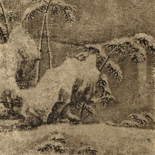 Yuan Tanzhi Ruixue Bamboo Pictures Ancient Flower and Bird Painting Scrolls of literati paintings Famous paintings Antique paintings Decorative hanging paintings Yuan Li Zhi ink bamboo picture 12803 30X45 cm (spraying painting heart size) Framed