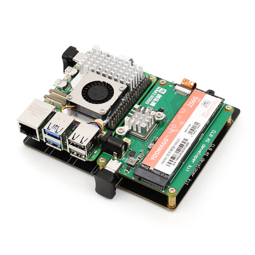 CreateBlock Raspberry Pi 5 Offizielle PCIe zu M.2 HAT + Expansion Board SSD Solid State Drive NVMe Raspberry Pi 5 AI Kit Raspberry Pi 5 Clb AI DP Kit B Modell + Festplatte