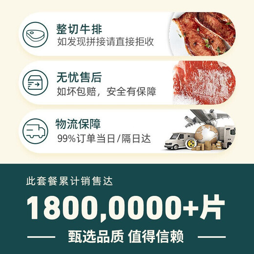 今聚鲜（dayinfresh）整切调理牛排净重1500g/10片套餐 新鲜厚切眼肉西冷牛扒 牛肉生鲜