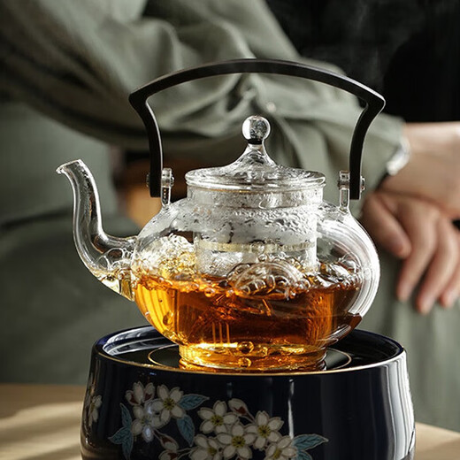 Heyue tea set, Heyue kettle, high borosilicate heat-resistant glass teapot, health kettle, household tea kettle, steaming tea, tea kettle, Heyue kettle (transparent color) 1000ml