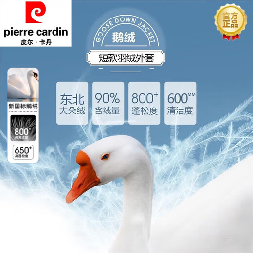 皮尔卡丹（pierre cardin）男士羽绒服短款连帽可拆卸冬季外套加厚保暖2023新款鹅绒服 9758黑色 190/104AXXXL