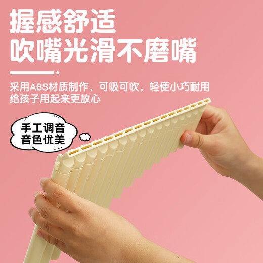 YTK易学排箫16管18管儿童专业演奏民族乐器小学生初学者入门专用 16管米色+送好礼
