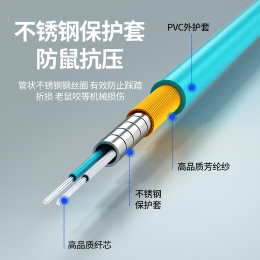 
Nokoxin Telecom-grade fiber cable OM3 100 Gigabit multimode dual core fiber jumper LC-LC Armored fiber jumping fiber for anti-bending machine room engineering special fiber jumping fiber Armored 10 Gigabit multimode dual core LC-SC (OM3) 35 meters