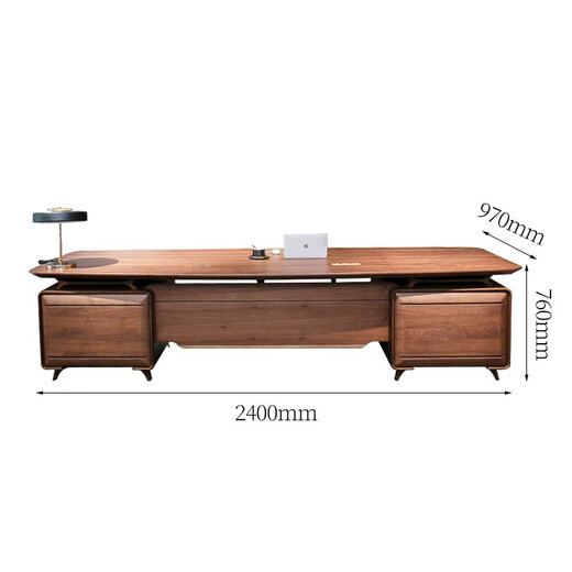 TONGTA light luxury simple modern new Chinese style solid wood boss desk high-end president leader manager desk office desk and chair 2.4m boss table
