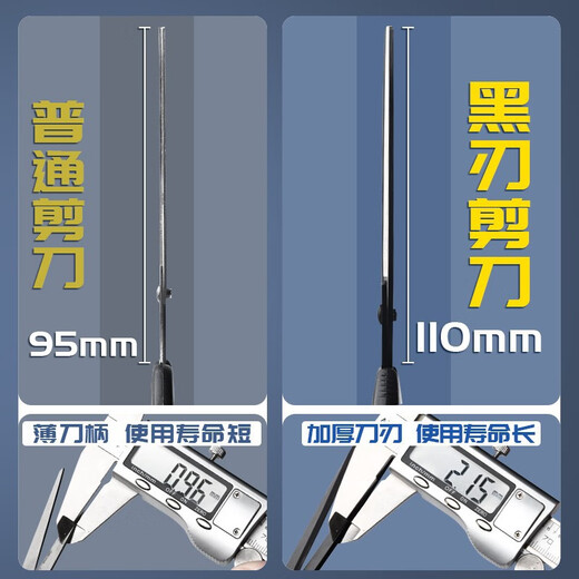 Jingkodi Schere mit schwarzer Klinge, Home-Office-Schere, kleine multifunktionale tragbare Schere, Express-Lieferung, antihaftbeschichtet, scharf, hochwertig, antihaftbeschichtet, mittelrotes Modell – 1 Paar