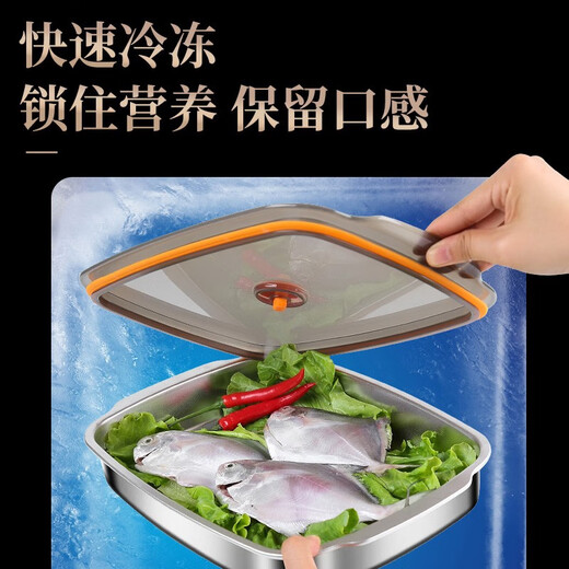 Heqing dumpling storage fresh-keeping refrigerator quick-freezing box food-grade 316L stainless steel special dumplings and wontons large freezing box 1200ML 1 piece 1 layer