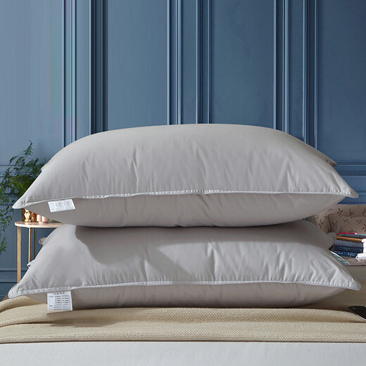 ROLAND LIVE全棉抗菌羽绒枕纯棉舒适护颈枕芯单人家用酒店枕头芯成人一只装 LN全棉羽绒枕-灰色 一只装 48*70cm