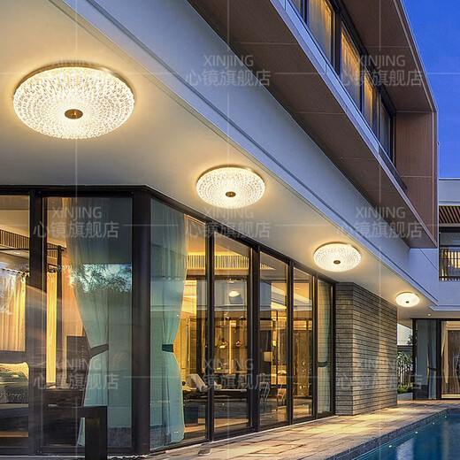 
Heart mirror full copper ultra-thin outdoor ceiling light villa entrance door ceiling light simple aisle terrace balcony lamp waterproof courtyard light X3895-500/round shape