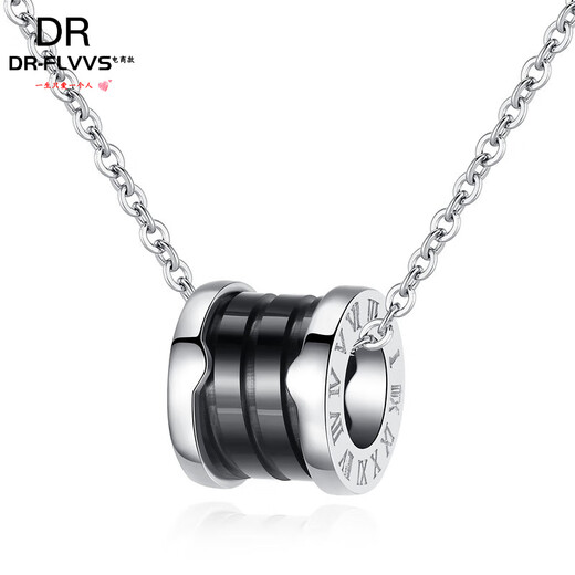 DL 1998 Fat Donglai same style pt950 platinum necklace for men and women 2025 new PT950 couple necklace a pair of small waist Eternal Heart Black Ceramic + Necklace