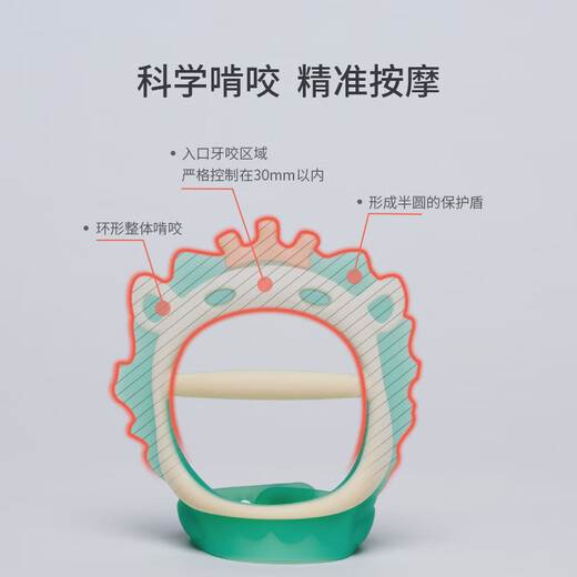 Sentaole baby teether food grade silicone baby grip and release chewing bracelet oral anti-eating hand artifact nano silver teething gel green + fruit and vegetable chewing music (F