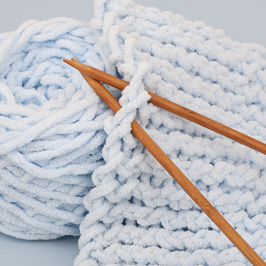 Kunsui Ice Thread Thick Woolen Ball Handmade DIY Material Hook Cushion Hook Slippers Thread Men's and Women's Hand Knitted Scarf Thread Material 6mm Bamboo Needles 4 Pack