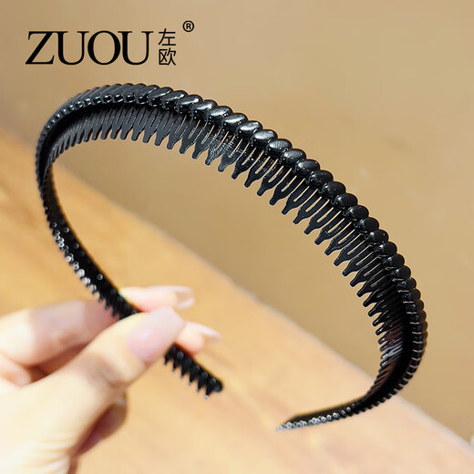 Zuoou face wash headband for women, simple hollow toothed face wash, special anti-slip black hair sorting artifact, going out pressure headband, toothed anti-slip black, upgraded version