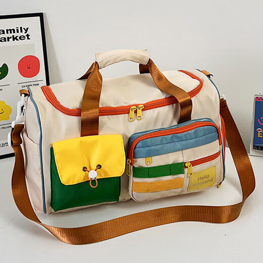 Bolsa de equipaje Hesu Bolsa de viaje de gran capacidad para mujeres Sports Bag Sports Bag Bag Travel Bag Bolsa de gimnasia Bolsa de viaje de color contrastante [obedecer]