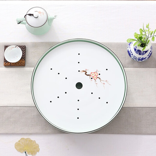 Only ancient Chaoshan Kung Fu tea set, household small set, celadon tea tray, teapot, covered bowl, teacup, ceramic tea boat, office tea sea, teapot, ceramic tea tray, 10-piece set (ordinary packaging)