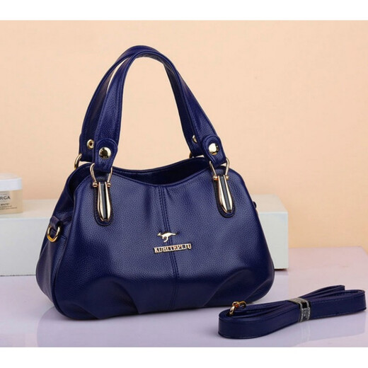 Kuqi Kangaroo Leather Bag Women's 2022 New Mom Bag Soft Leather Portable Shoulder Black Large Size