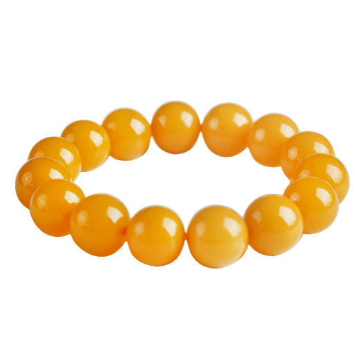 Jinshitong Beeswax Bracelet Natural Baltic Chicken Fat Yellow Old Honey Generous Men's Amber Bracelet (Collection Grade) Large Size 15mm