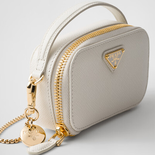PRADA/Prada gift women's Saffiano cow leather mini small bag shoulder bag women's bag white