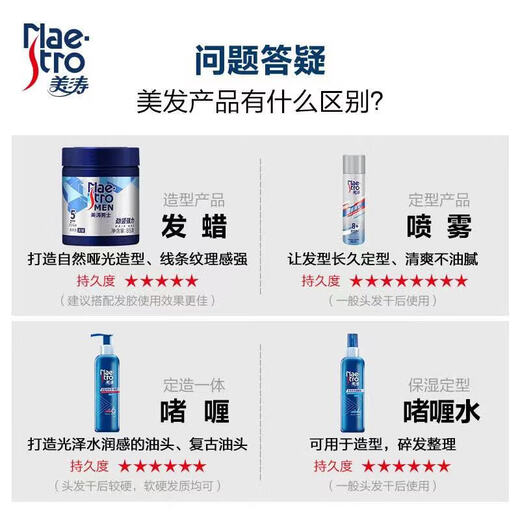 美涛（Maestro） 强劲定型啫喱水240ML自然保湿清香美发 清爽保湿啫喱水120g