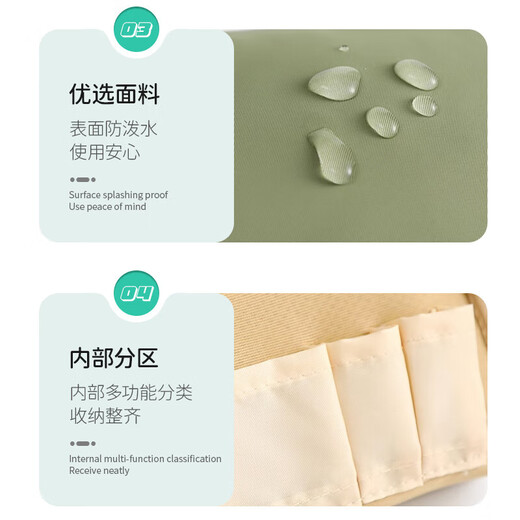 Forty Thousand Kilometers Cosmetic Bag Portable Outing Women's Storage Bag Travel Large Capacity Lipstick Bag Cosmetic Bag Small Storage Bag Washing Bag Multi-purpose Avocado Green