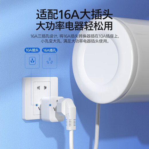 飞利浦（PHILIPS）10a转16a转换插座/16a转10a插头转换器/大功率热水器空调插座无线转换器/超功率保护