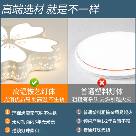 XMSJ主卧室灯2024新款客厅LED吸顶灯 儿童房间灯现代简约中山灯具大全 6629-90*60cm三色