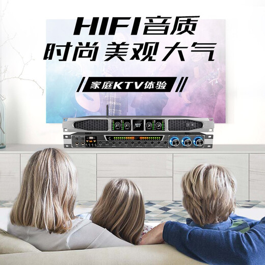 NXG professional high-power 1U digital dual/four-channel ultra-thin power amplifier hifi fever KTV stage performance wedding conference engineering complete audio set R8 (1200WX4-channel digital amplifier)