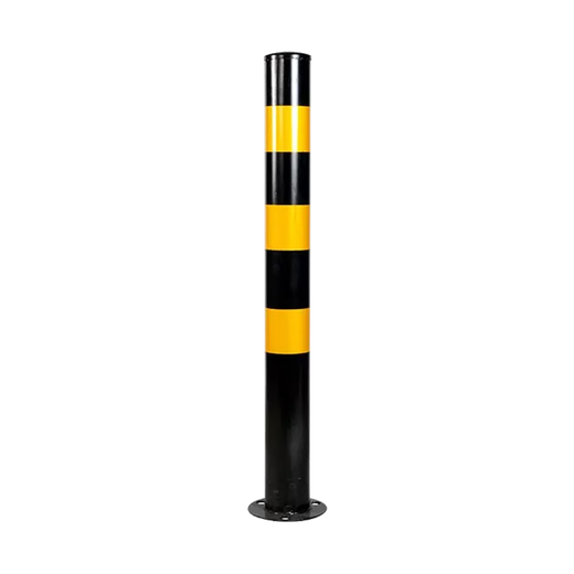 Quxing fixed road pile anti-collision column steel pipe warning column parking space road isolation column ringless 76*750*0.5 black and yellow
