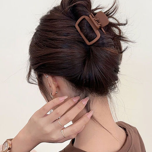 Jisen Home eignet sich für Haarzubehör mit kleinem Haarvolumen. Kleiner quadratischer Greiferclip für weibliche Erwachsene mit halbgebundenem Haarhai-Clip für die Rückseite ihrer Köpfe. Kleiner quadratischer Greiferclip für Small Square Grab Clip - Tiefkaffee
