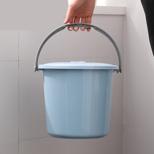 Qianhuinon thickened plastic small bucket with lid small household bucket lifting bucket children's art bucket 10 liters red