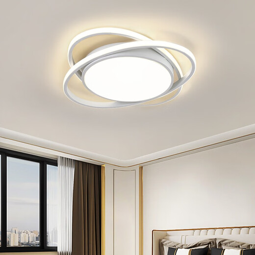 Lámpara de techo LED de la lámpara de dormitorio de Dunjia Lámpara de habitación súper brillante de estilo súper brillante Wuji Dimming Zhongshan Lámpara Negro 693 Modelo - Diámetro 42 cm Luz de tres colores