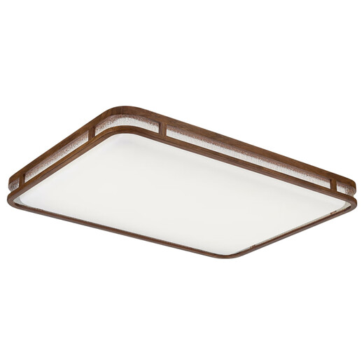 Kupfer Herzholz Yun Neues chinesisches Deckenleuchten Voller Spektrum Augenschutz Wohnzimmer Helles Mittelstil Mijia Smart Schwarzes Walnuss-Massivholz Restaurant Lampe J9898 Long 56*56 cm Volles Spektrum Drei-Farben-Dimmen
