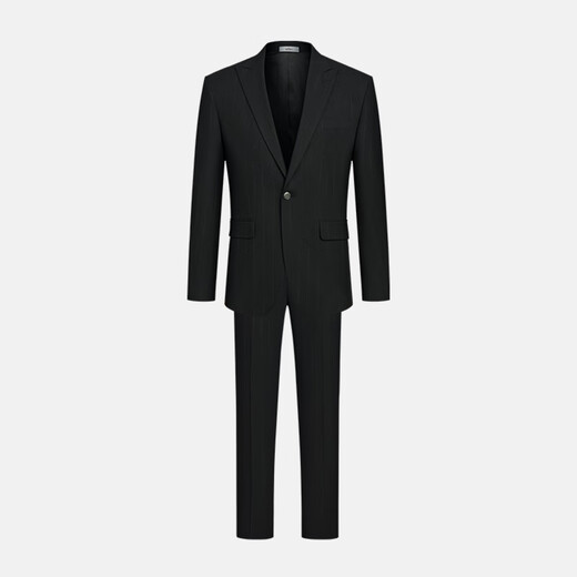 Qipai Men's Suit Suit Spring and Summer New Business Gentleman Contrast Color Striped Suit Shopping Mall Black B46