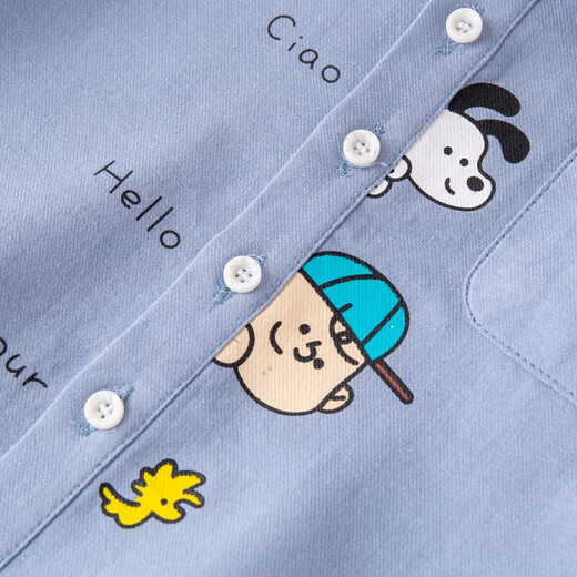 Dudujia Children's Autumn Clothing Shirts Baby Cartoon Shirts Children's Clothes Boys Fashionable Tops Baby Autumn Girls' Clothes Blue 100