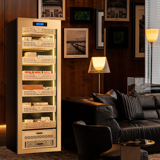 Huilai COMEBACK H-450X cigar cabinet smart horizontal line solid wood constant temperature and humidity cigar cabinet cigar special humidifier H-450 rose gold