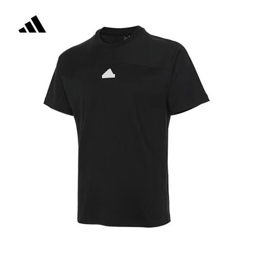 Adidas kurzärärmiges T-Shirt für Männer 2025 Sommer New Sportswear gestrickt atmungsaktiven losen runden Halshülle IA8129 Pure Cotton IT3937 Black M