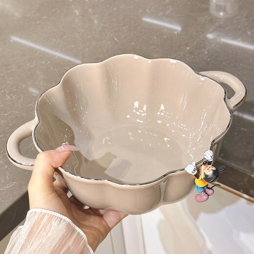Ceramic dish plate plate household housewarming new home tableware dish plate bowl plate bowl plate bowl plate bowl chopstick combination set 8.25 inch gold-painted plate 4 packs [1312]