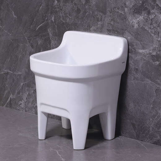 Lefit (lfte) bathroom ceramic wash mop pool balcony mop trough household Taiwan-controlled large, medium and small mop basin courtyard mop pool 914 manual water delivery to home