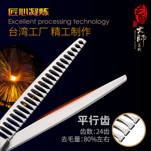 Black Bird Master Pet Scissors Professional Pet Grooming Scissors Set Straight Curved Scissors Fish Bone Scissors Dental Scissors Beautician Shop Tools BF 7.5 Inch Fish Bone Scissors