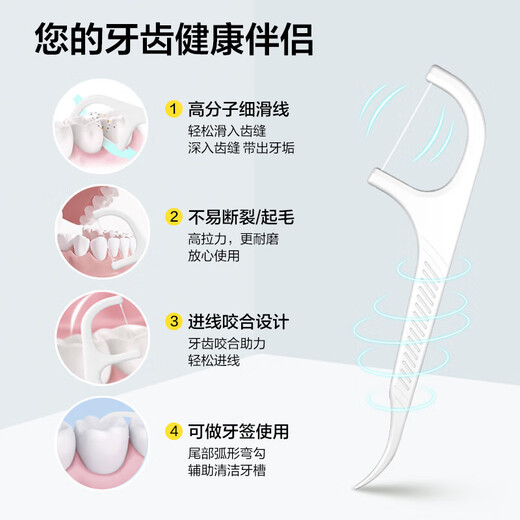 Dewei floss rod ultrafine wear-resistant adult toothpick portable cleaning tartar picking family box oral care [300 pieces] National floss rod total 6 boxes

