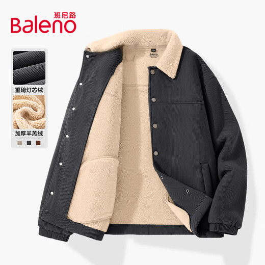 Baleno jacket autumn and winter men's heavyweight warm plus velvet thickened jacket lambswool texture windproof corduroy cotton jacket