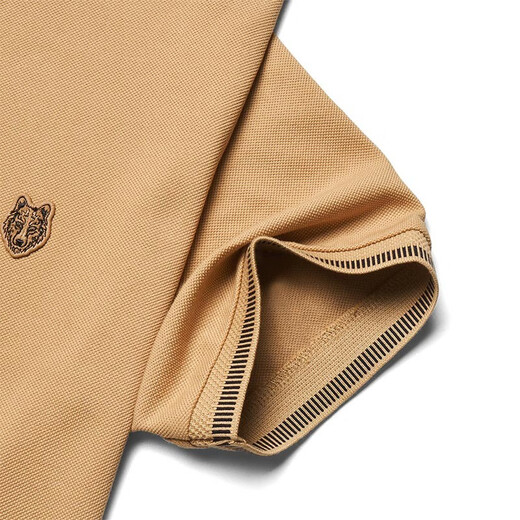 
Seven Wolf Short Sleeve T-shirt Men's Summer Pure Cotton Breathable Lapel Polo Paul Shirt Business Casual Fashion Commuter Men's Top 701 (Khaki) L 170/88A