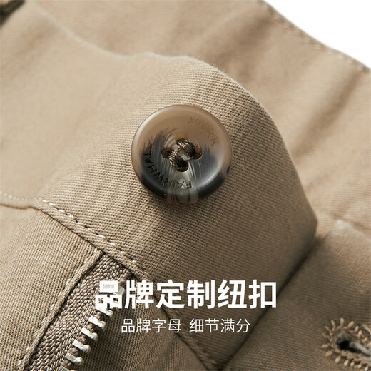 
Mark Waffe [Khmer comfort] casual shorts men's 25 summer loose breathable letter embroidery commuter versatile casual pinch pants 701 khaki L