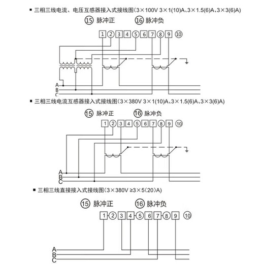 Delixi Electric smart electric meter DTS606v three-phase four-wire electric energy meter home rental leader Level 1 10(100)A