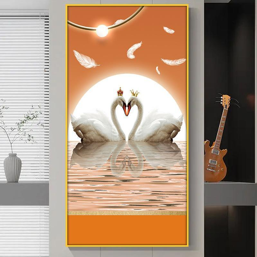 自粘玄关装饰画走廊过道竖版自粘贴画客厅超大壁画防水防潮墙贴画 自粘贴画699-黄金大道 小号宽60厘米高120厘米