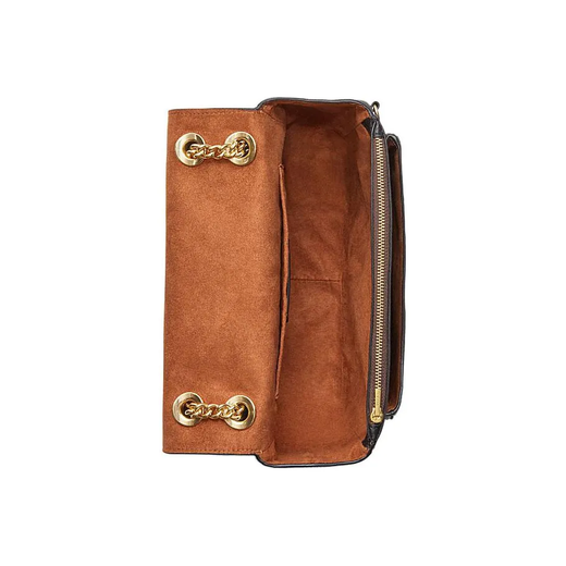 Entrenador Klare 25 Buckle Slap Apertura y cierre de cuero artificial La bolsa de cuerpo cruzado de hombro oscuro de cuero oscuro CC878-IMAA8 Dark Brown