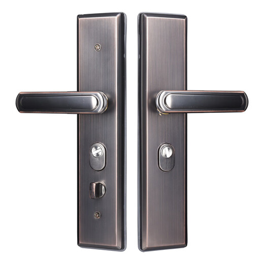 Ling Yuxun factory direct sales anti-theft door handle double layer thickened 304 stainless steel red ancient handle entry door 235 universal type (No. 2) 304 stainless steel natural color mirror * thickened double 45mm universal type without key