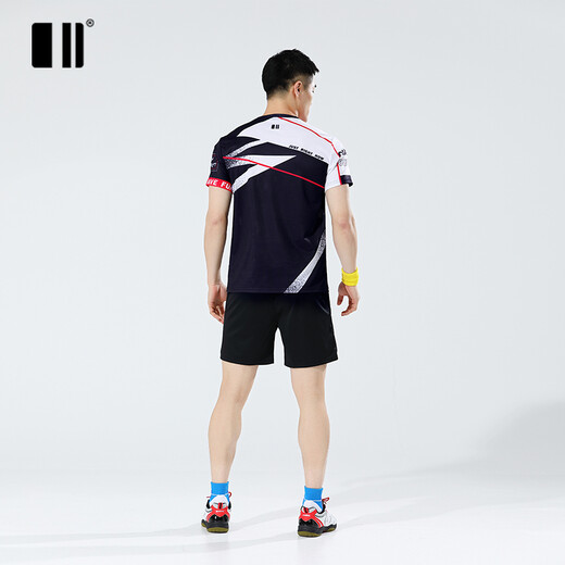 Side and Even Badminton Clothing Set Spring and Summer New Couple Set Short Sleeve Sportswear Quick Dry Breathable Group Purchase Competition Suit Men's Set C112241+12241 XL