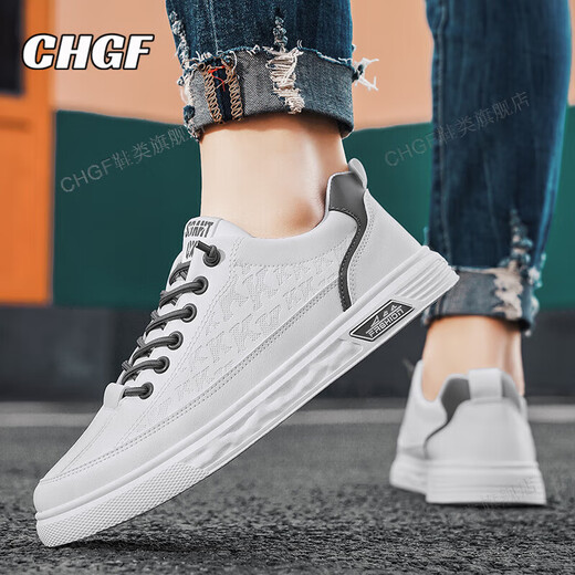 
CHGF height-enhancing shoes for men invisible inner height-enhancing shoes for men in spring and summer breathable board shoes for men sports casual shoes for men versatile white shoes for men 1291 white gray [leather surface]-enhancing height 6cm 40 (sports size)