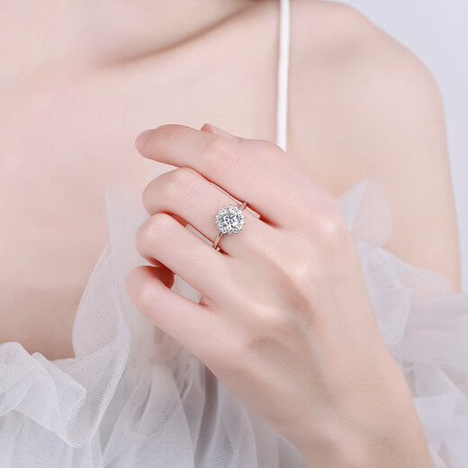 EothPT950 platinum one carat sunflower moissanite diamond ring for women platinum 520 lover birthday gift for girlfriend PT950 platinum sunflower moissanite ring + certificate